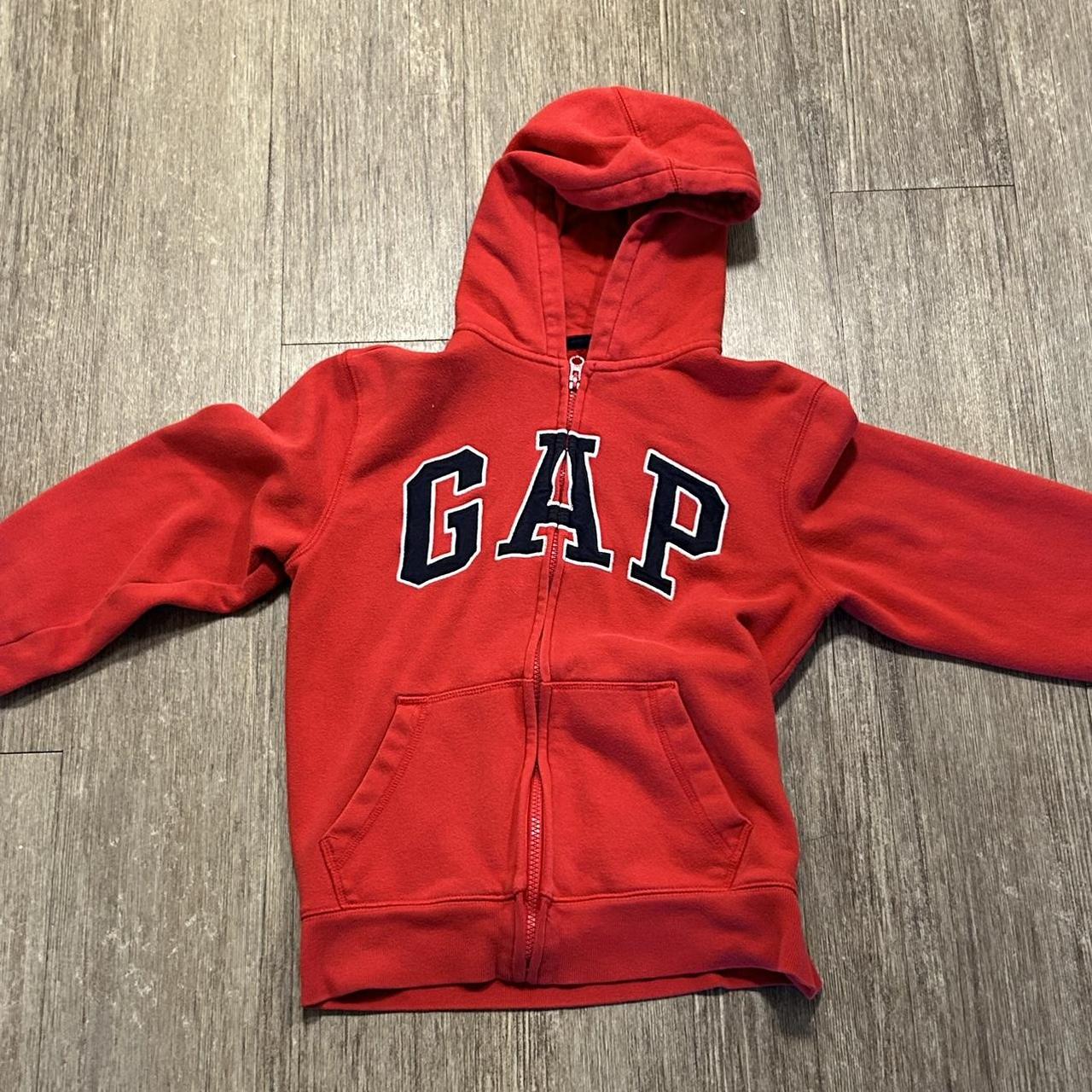 Red/Navy Blue GAP Hoodie - Kids Large Negotiable -... - Depop