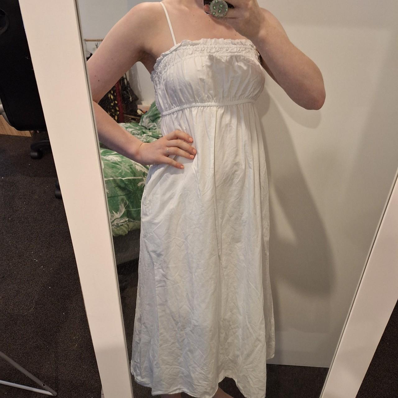 Cotton On white midi dress size S Empire waist with... Depop