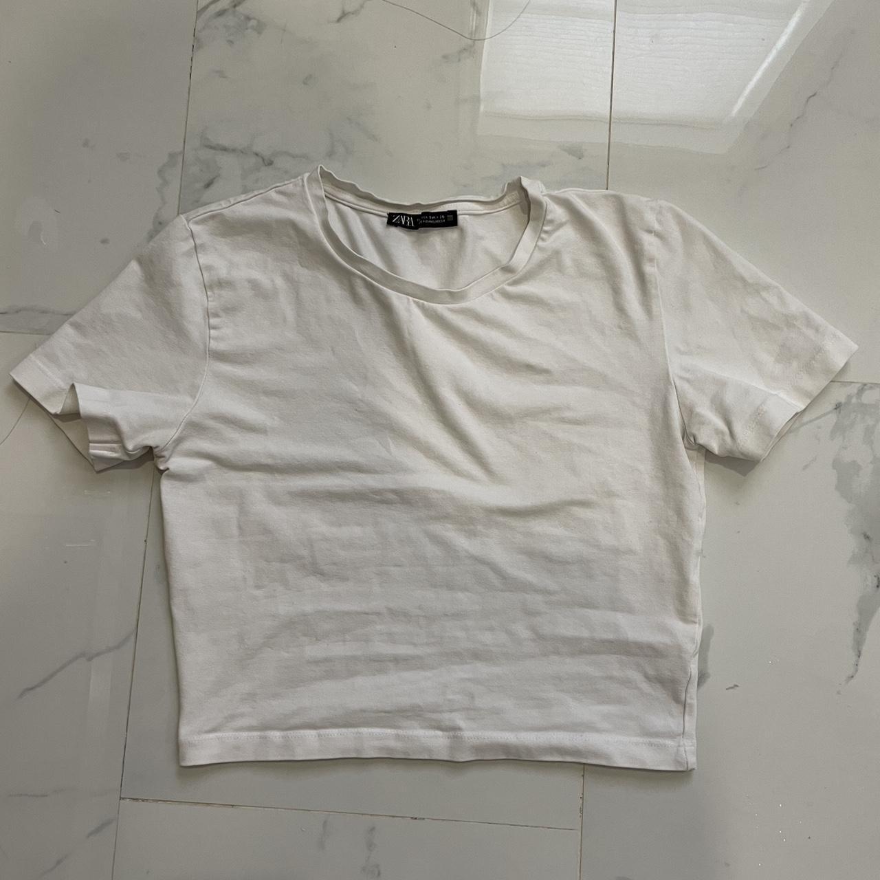 zara plain white t shirt women's