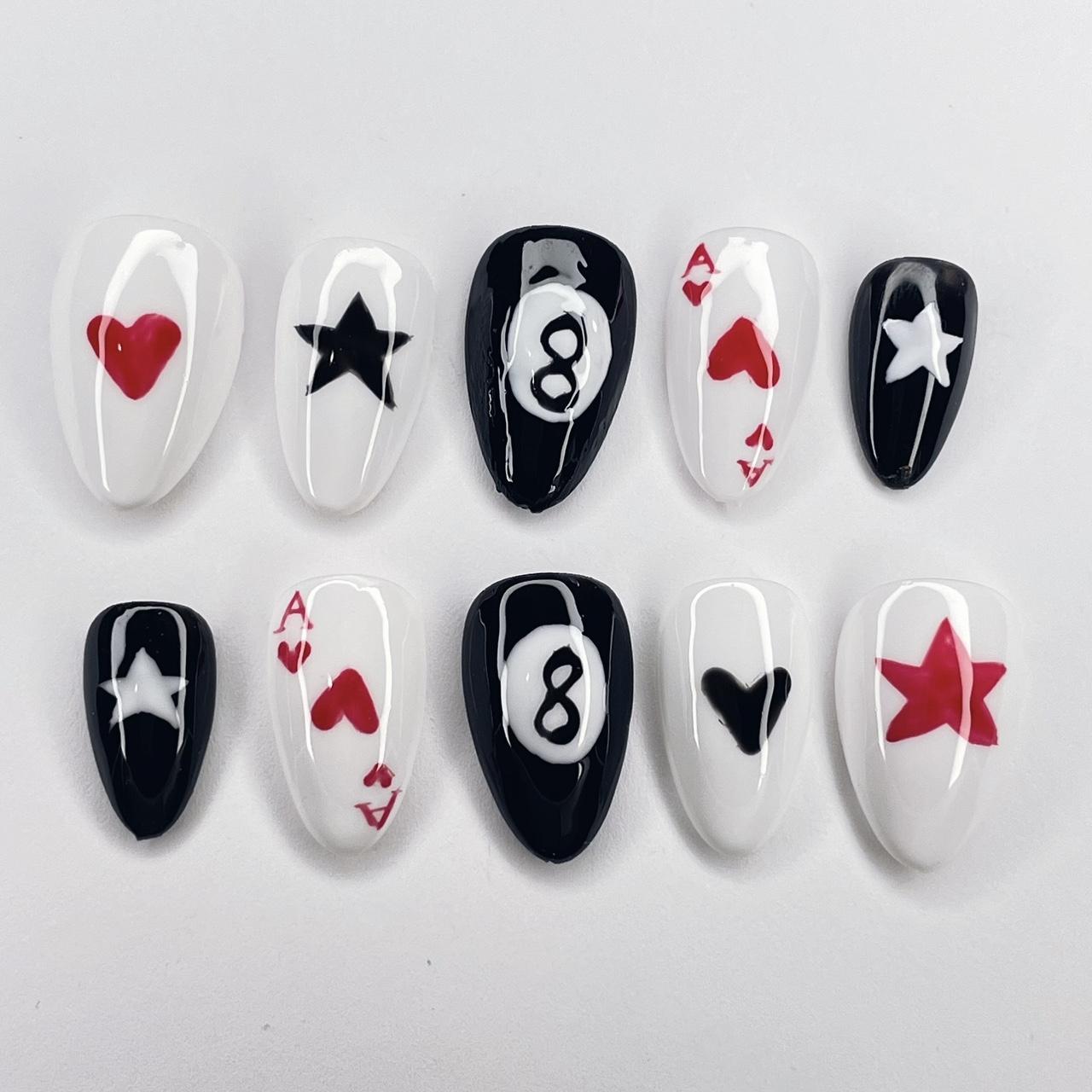 8 ball + playing card nails! ‼️Please message me on... - Depop