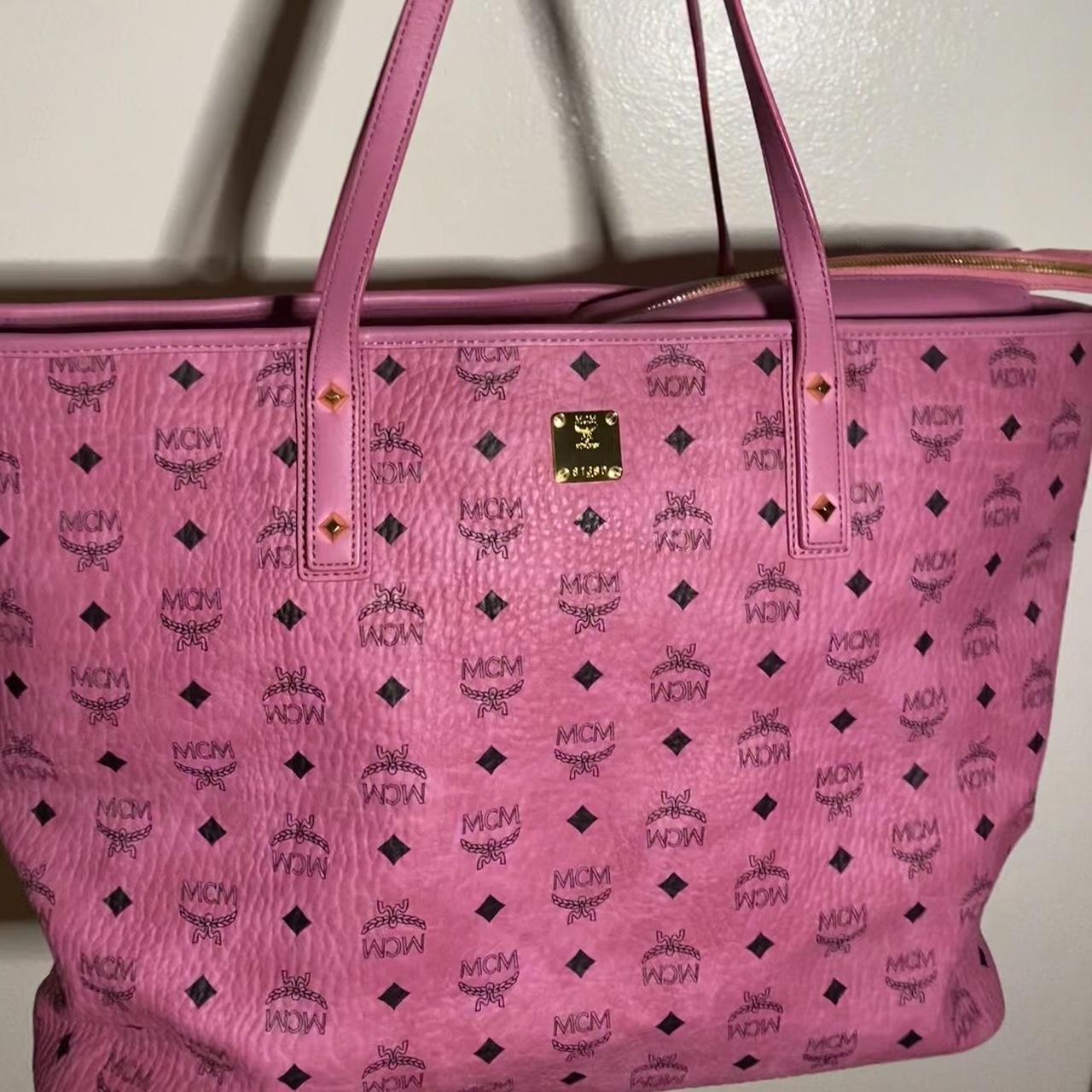 Hot pink shop mcm tote