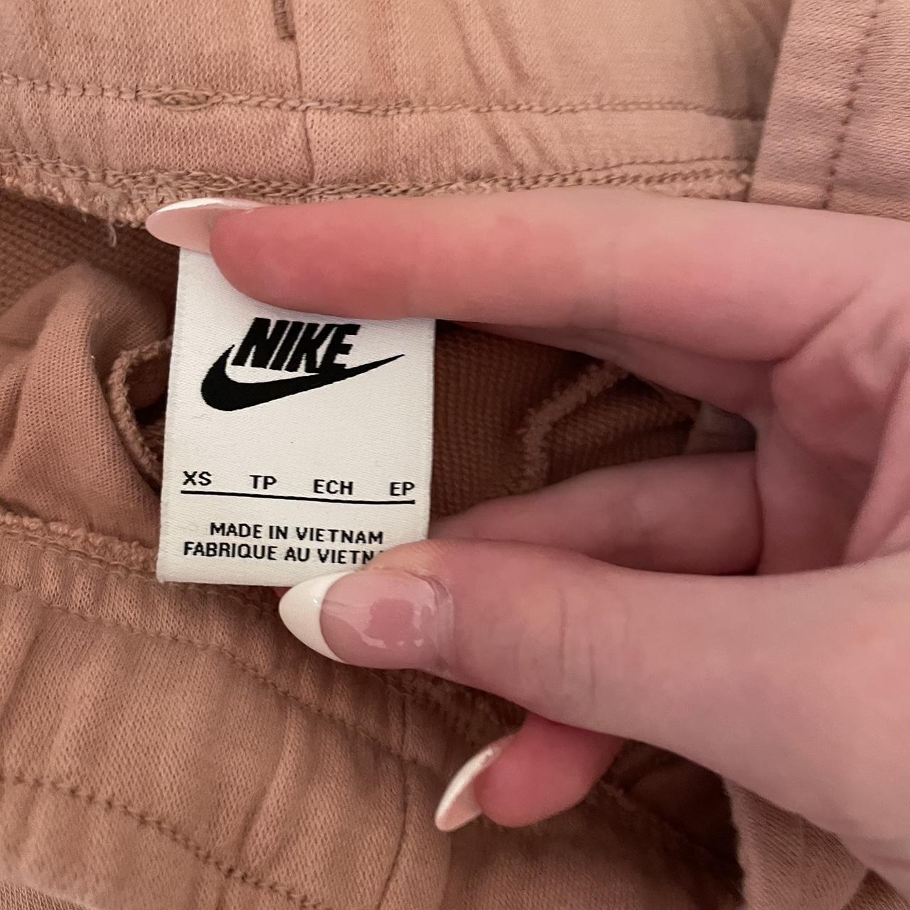 tan nike sweat shorts