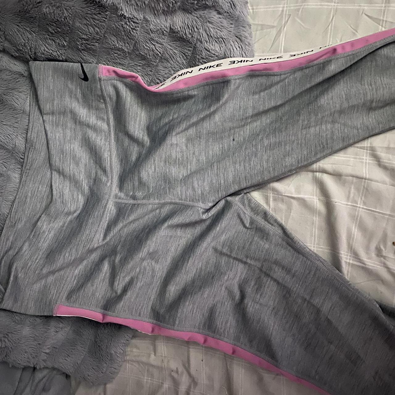 Grey and pink nike leggings hotsell