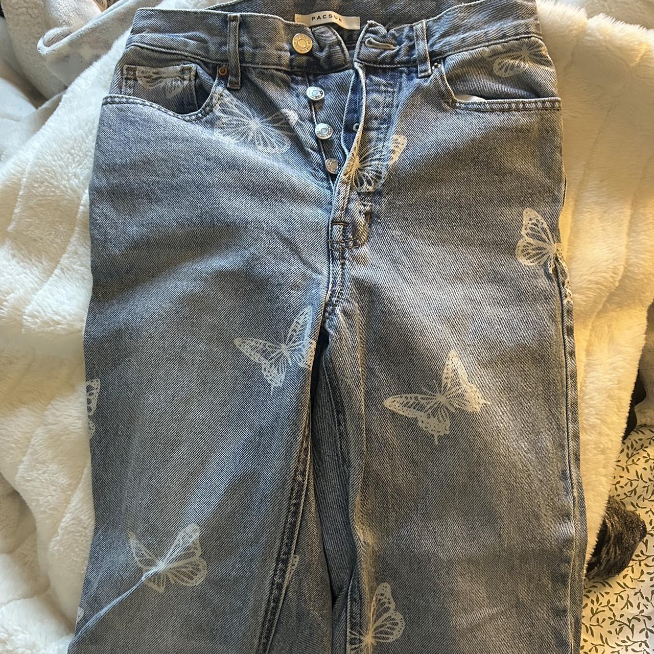 Size 25 pacsun butterfly jeans Depop