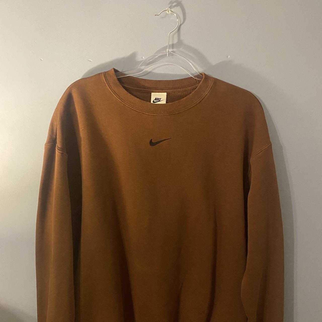 brown nike crewnecks