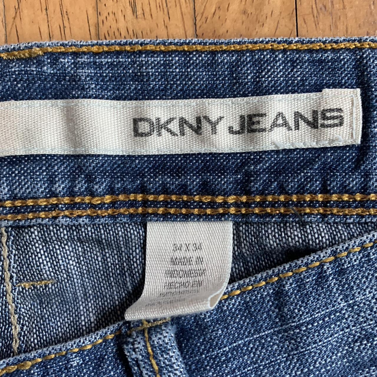 DKNY Women's Blue Patterned Pants Size 10 ￼ - Depop
