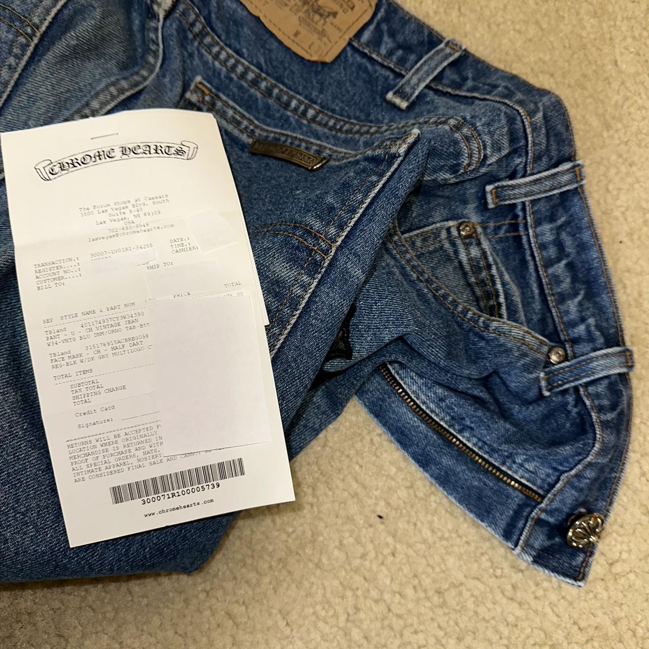 CUSTOM CHROME HEARTS jeans on 511 levi's 🤯 hand - Depop