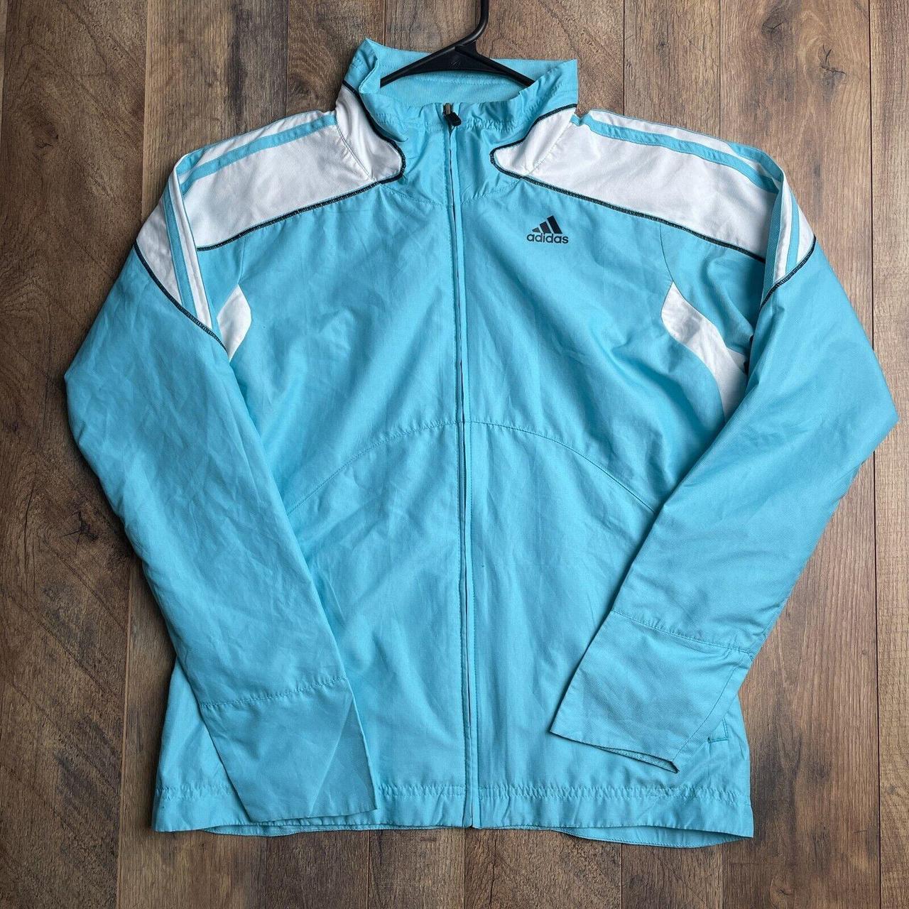 Adidas Track Jacket Men's Small Blue Athletic... - Depop