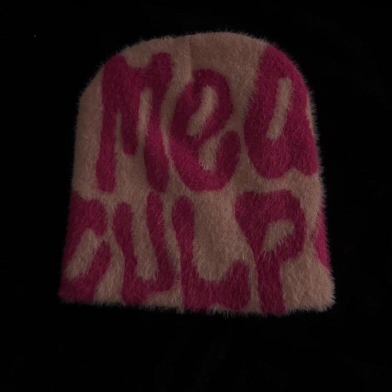 mea culpa pink fuzzy beanie #y2k #atl #meaculpa - Depop