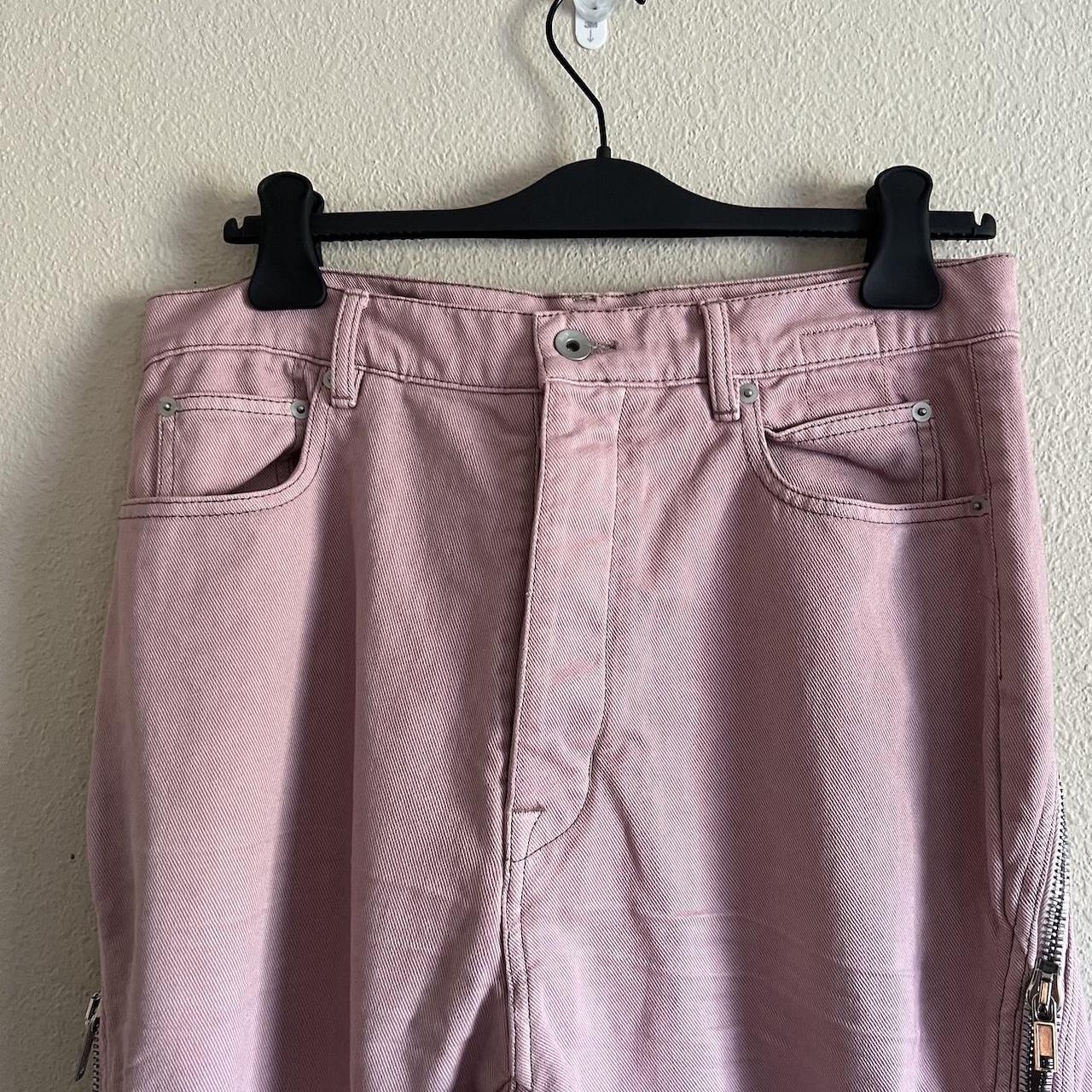 RICK OWENS PINK BOLAN BANANA BOOTCUT DENIM BRAND... - Depop