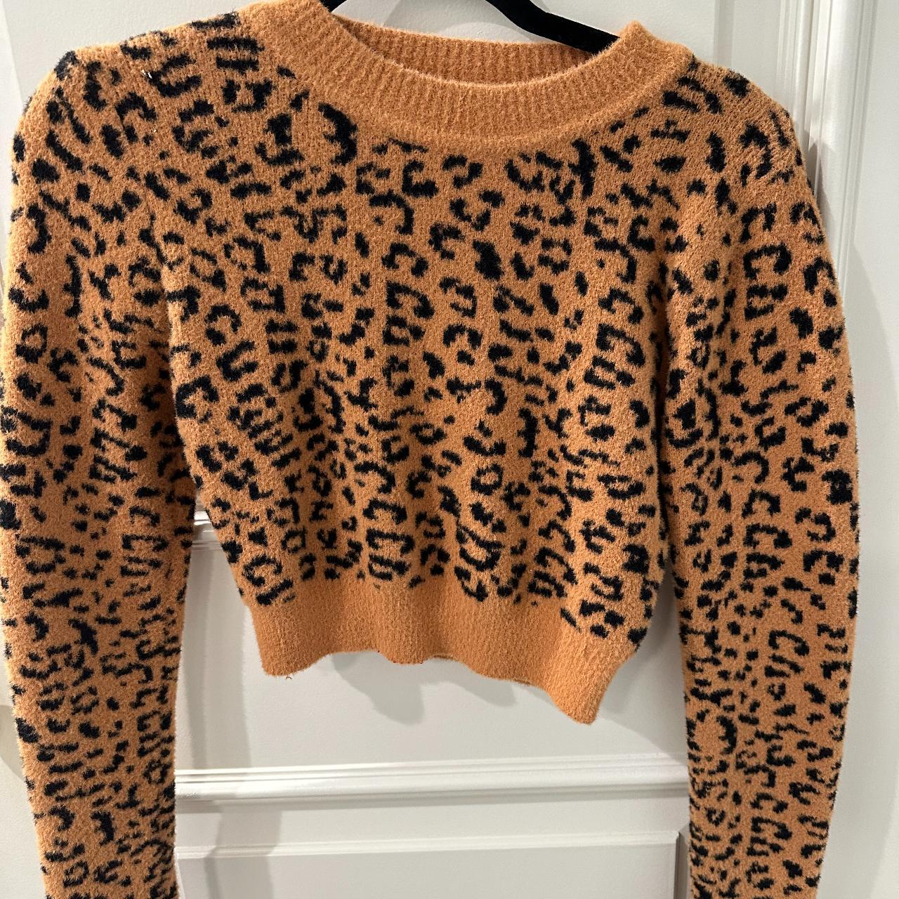 Cropped leopard print on sale jumper