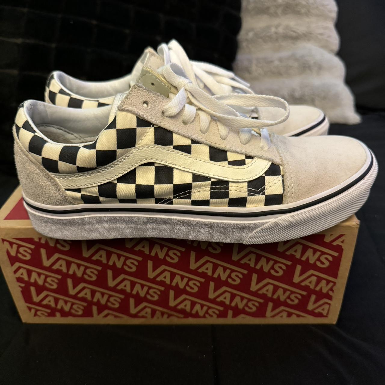 Off white clearance gold checkered vans