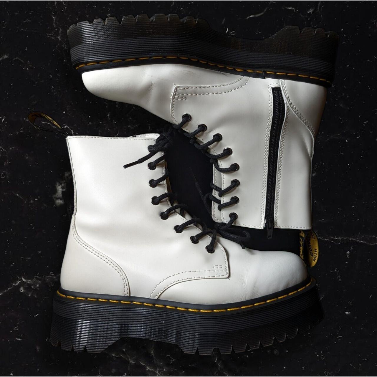 Mens white platform boots best sale