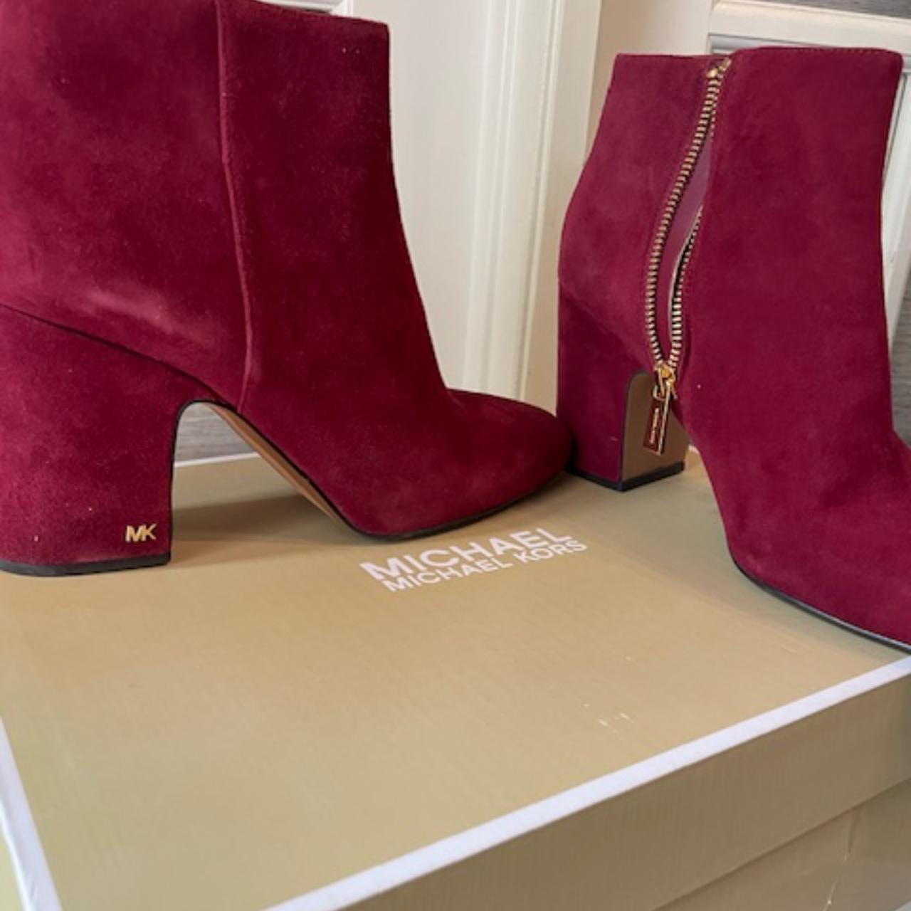 Michael purchases Kors Burgundy Velvet Boots