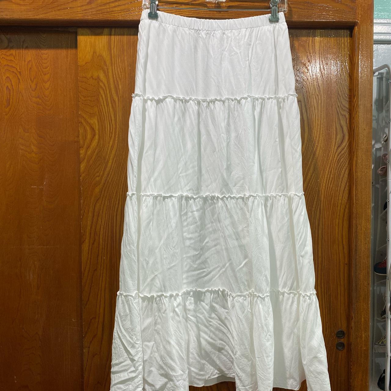 White Brandy Melville Maxi Skirt Depop