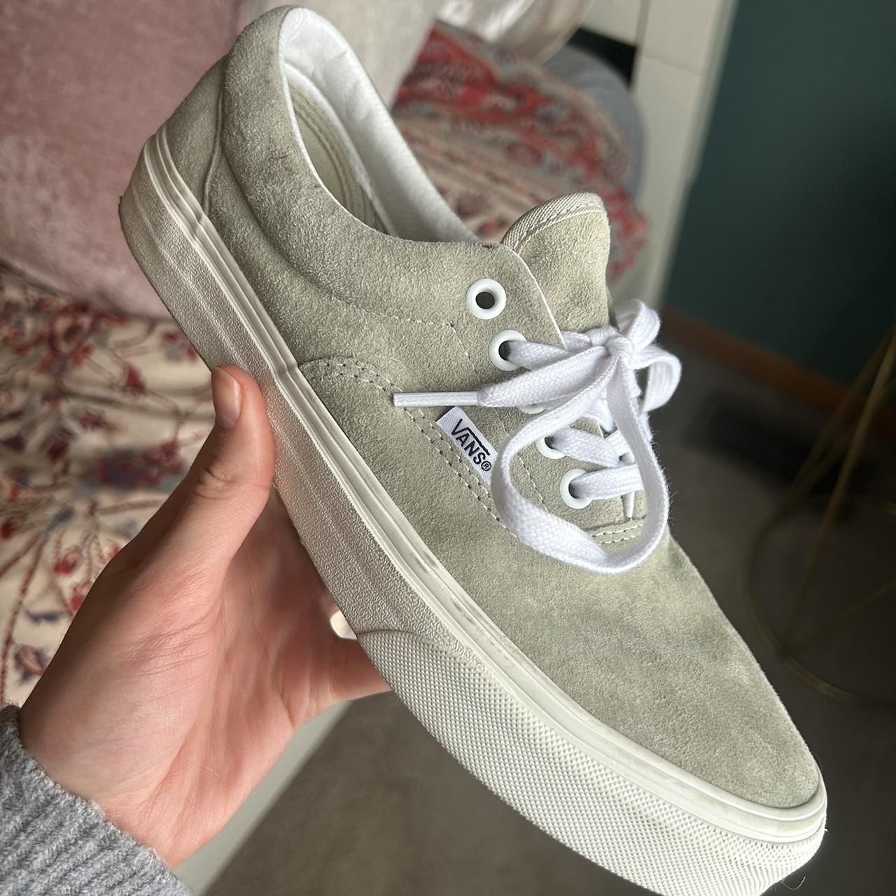 Sage Green Suede Vans - Depop