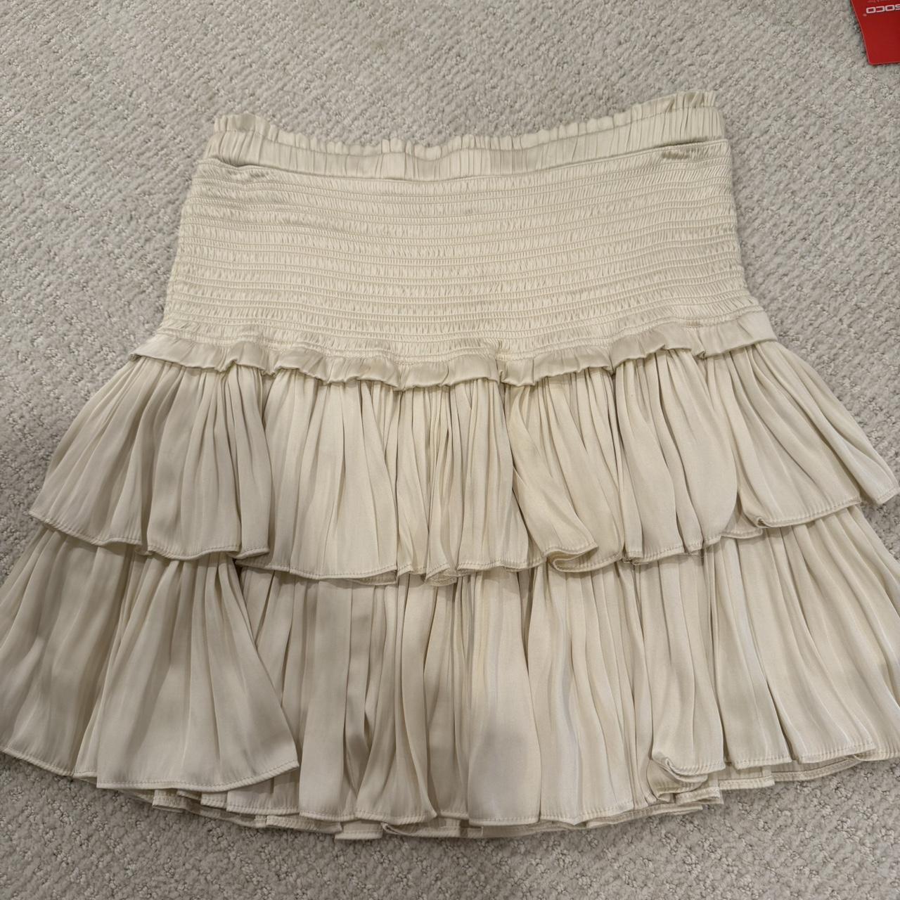 Women's Skirt - Cream/White - L – Silk cream skir… - image 1