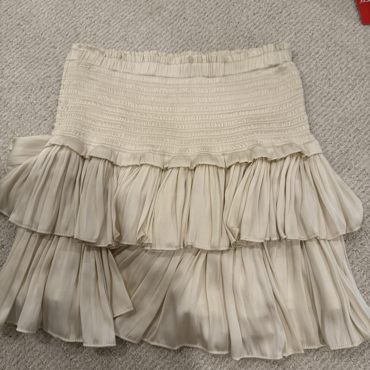 Women's Skirt - Cream/White - L – Silk cream skir… - image 2