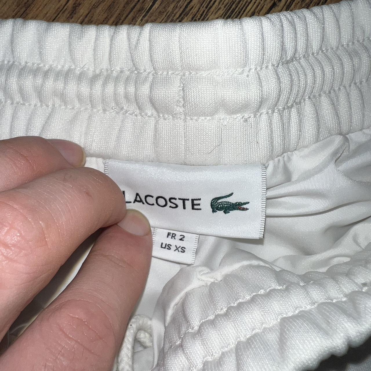 LACOSTE TRACKSUIT BOTTOMS WHITE AND GREEN #lacoste... - Depop