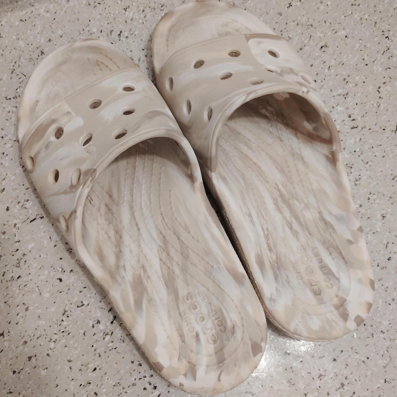 Crocs Men's Slides - Cream - US 8 – croc slides #… - image 1