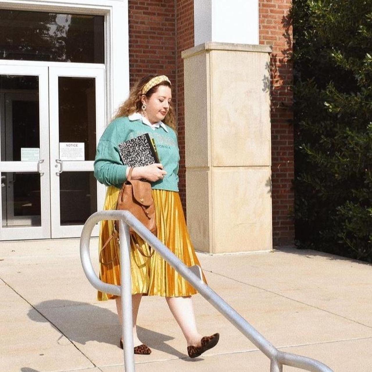 A new day yellow pleated skirt hotsell