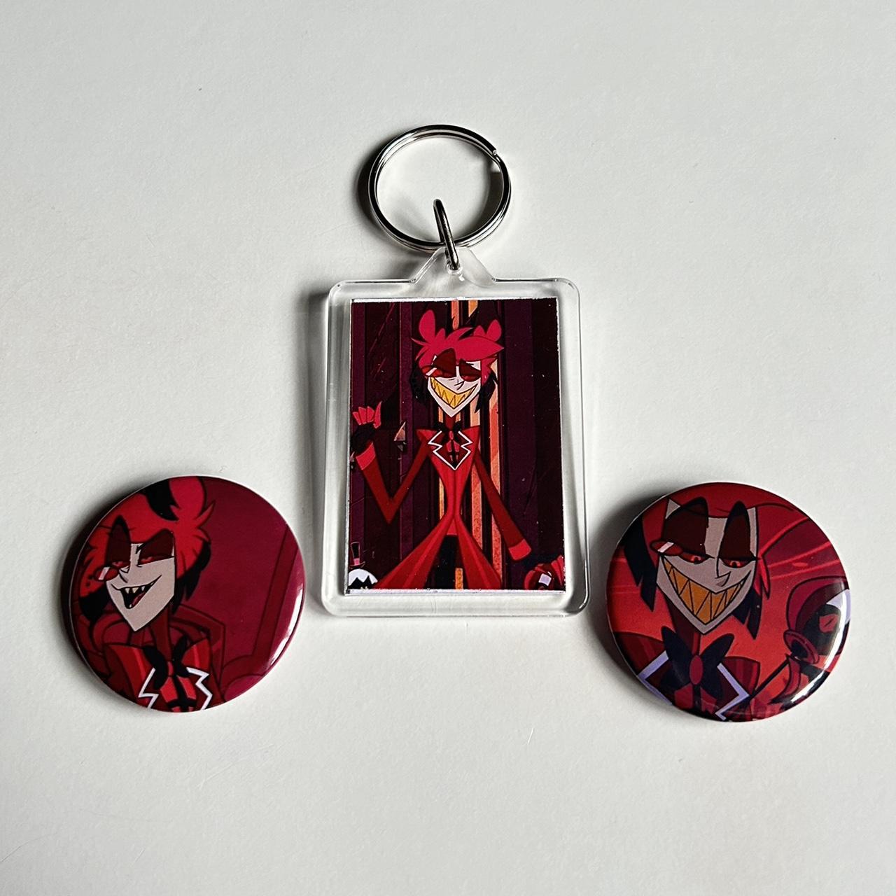 Hazbin Hotel Alastor button badge and keychain... - Depop