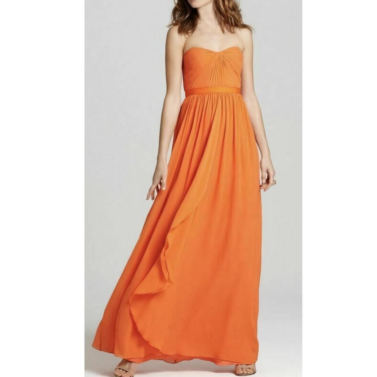 Orange strapless gown from BCBC MAXAZRIA. In