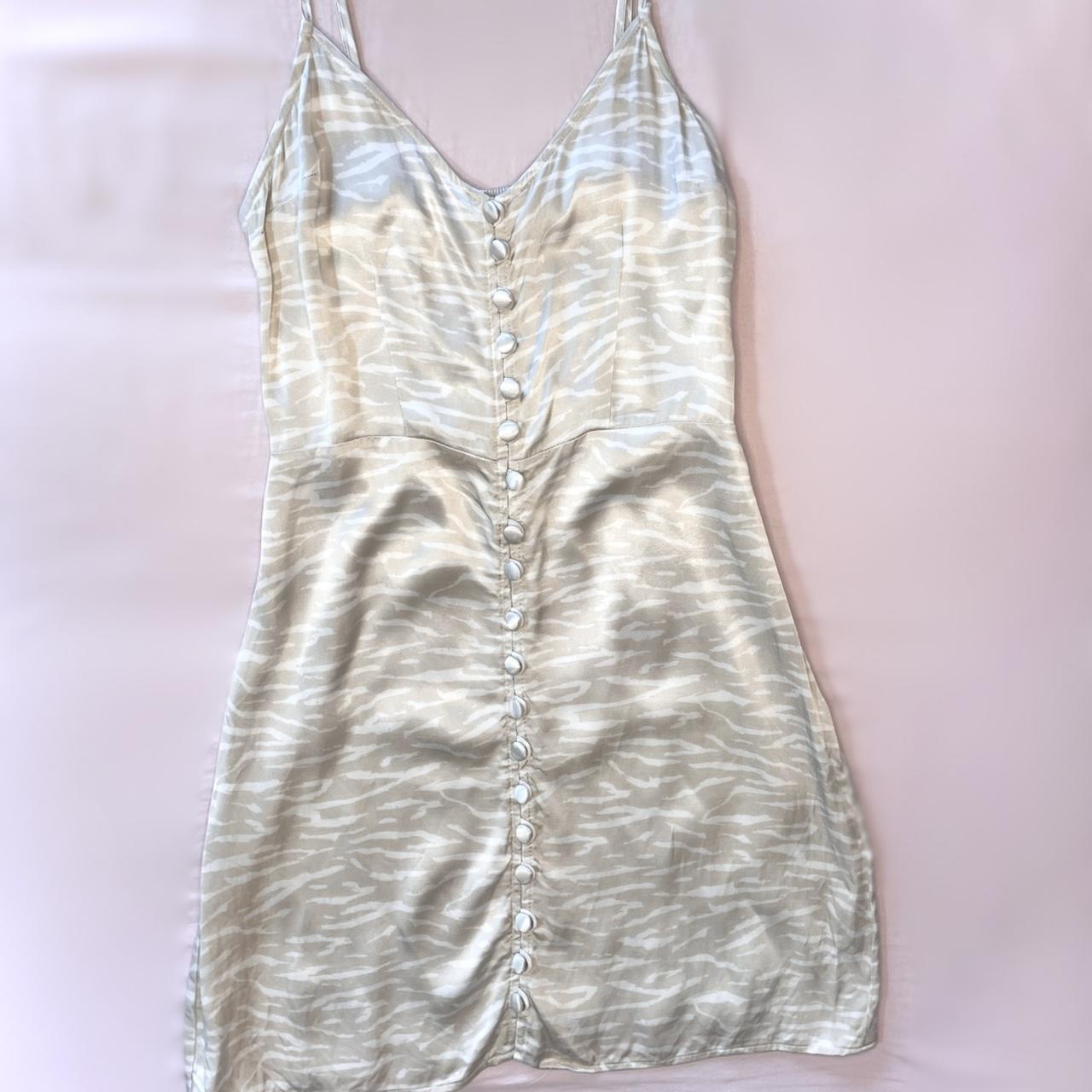 Abercrombie cream and white animal print slip Depop