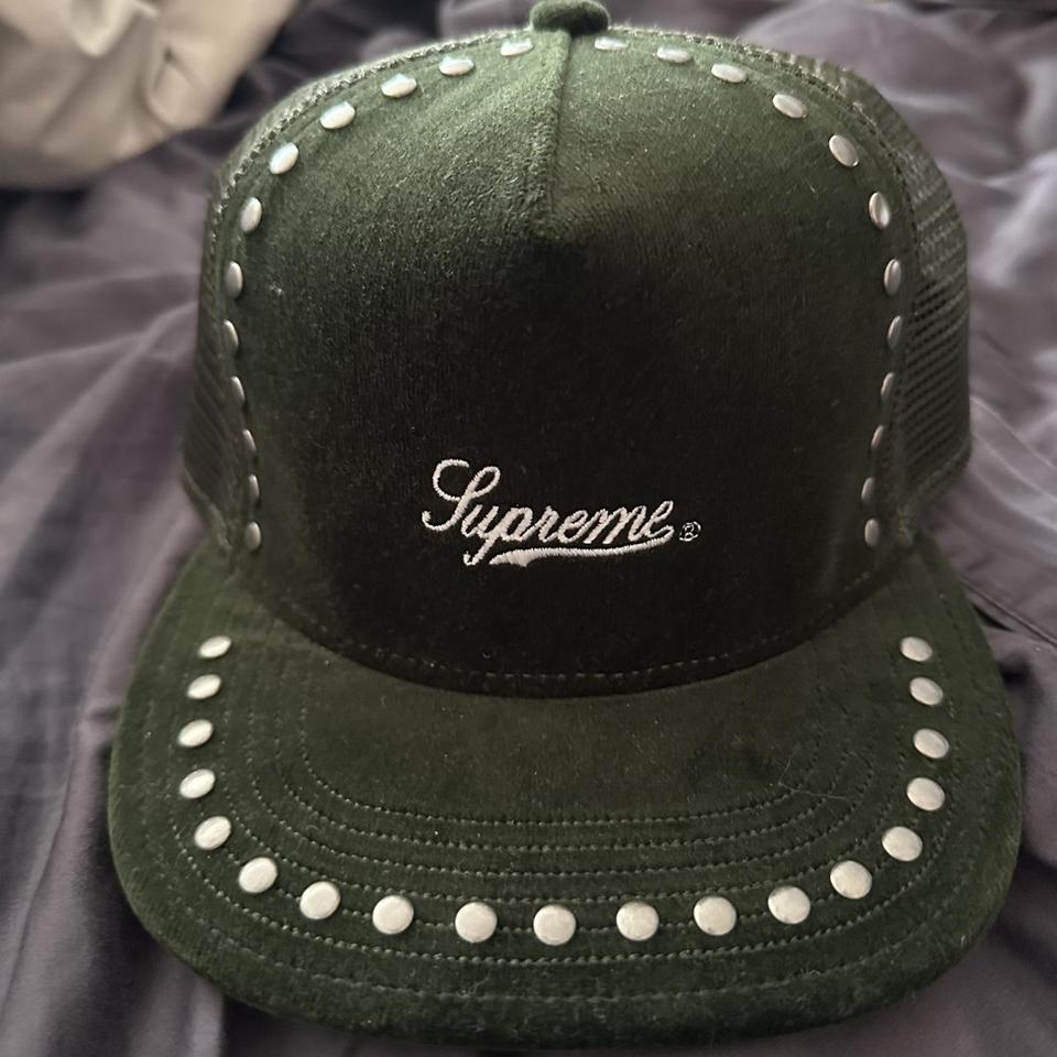 Supreme studded velvet mesh trucker Never used,... - Depop