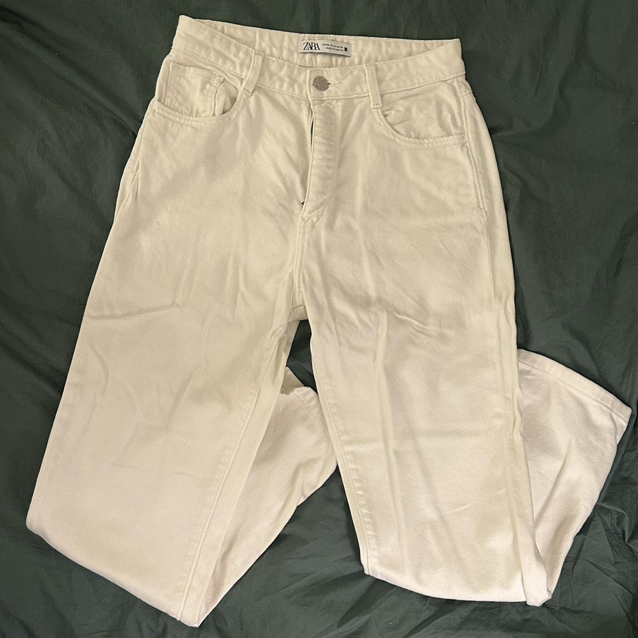 Zara White Cargo Pants - Depop