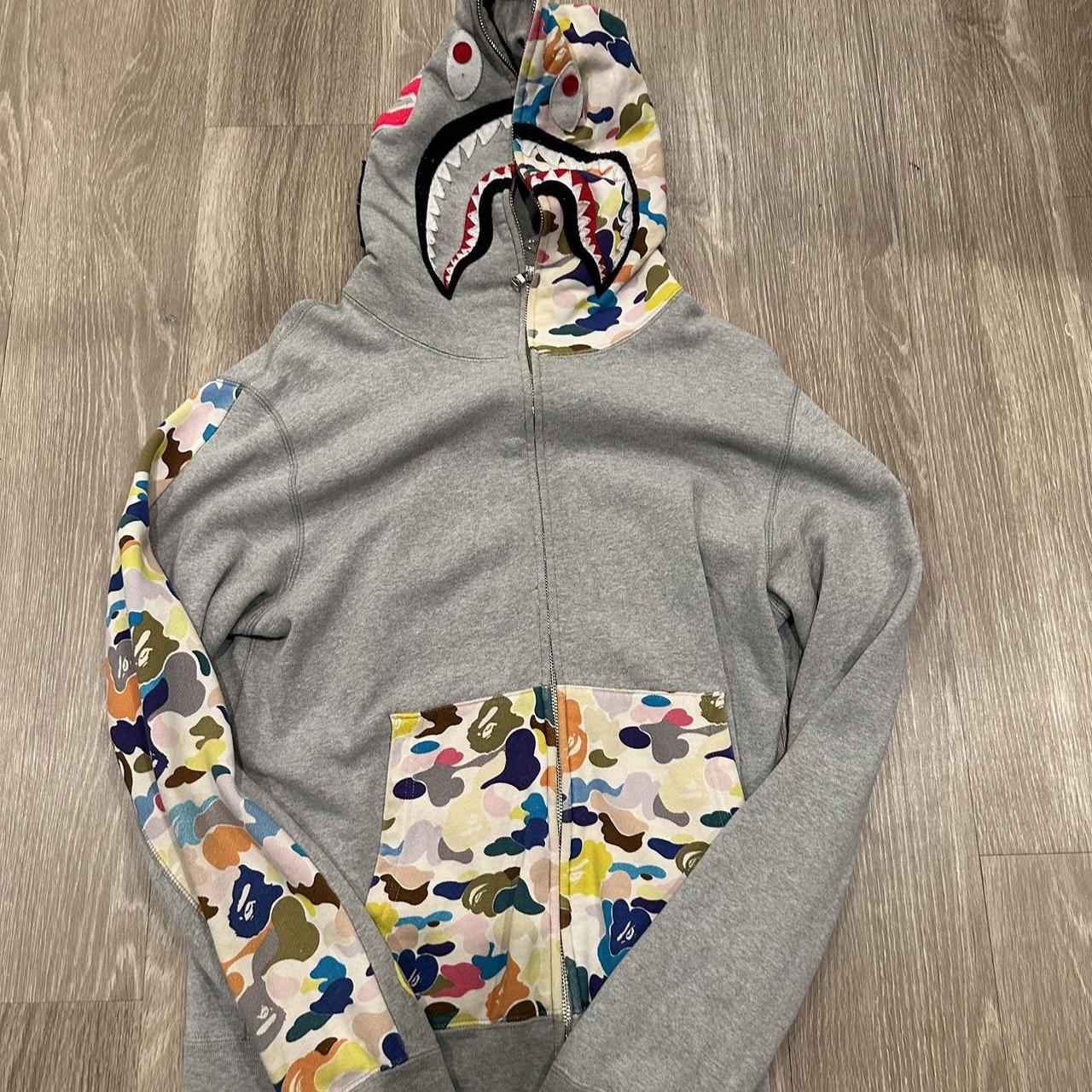 fire grey Bape hoodie