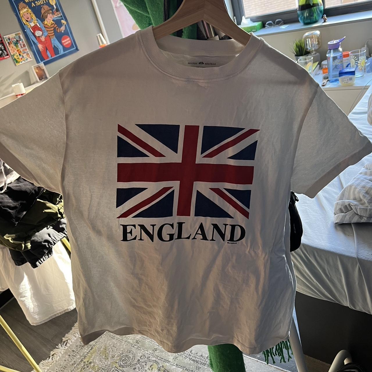 Brandy Melville England flag white t shirt Only... Depop