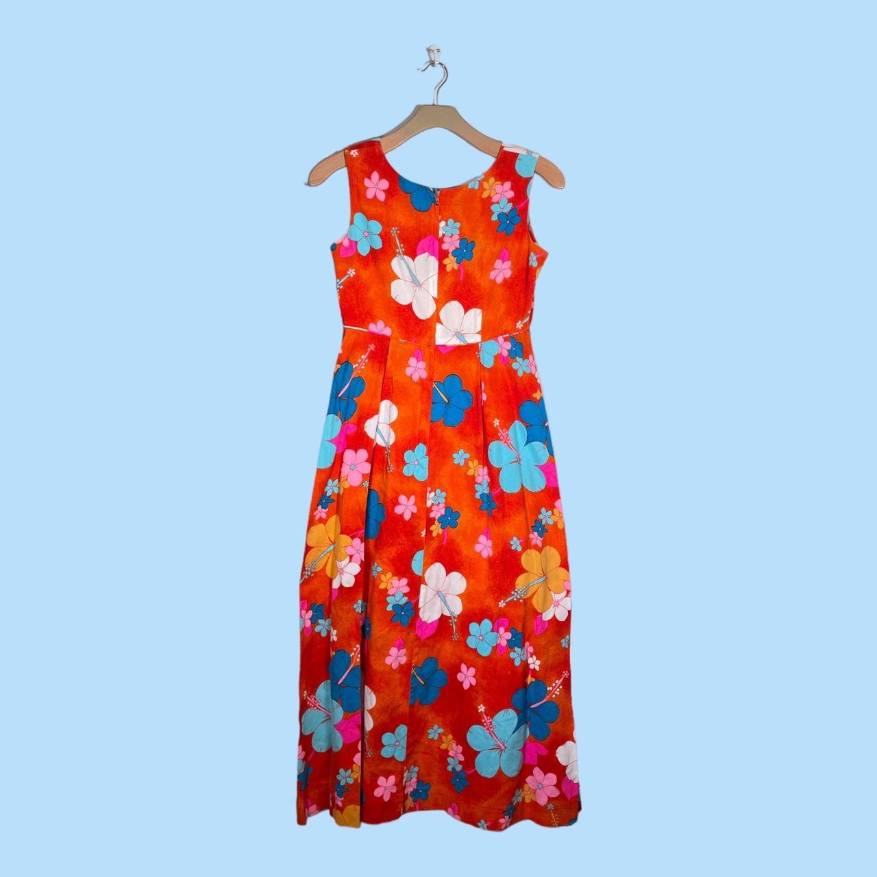 Women's Orange and Blue Dress | Depop