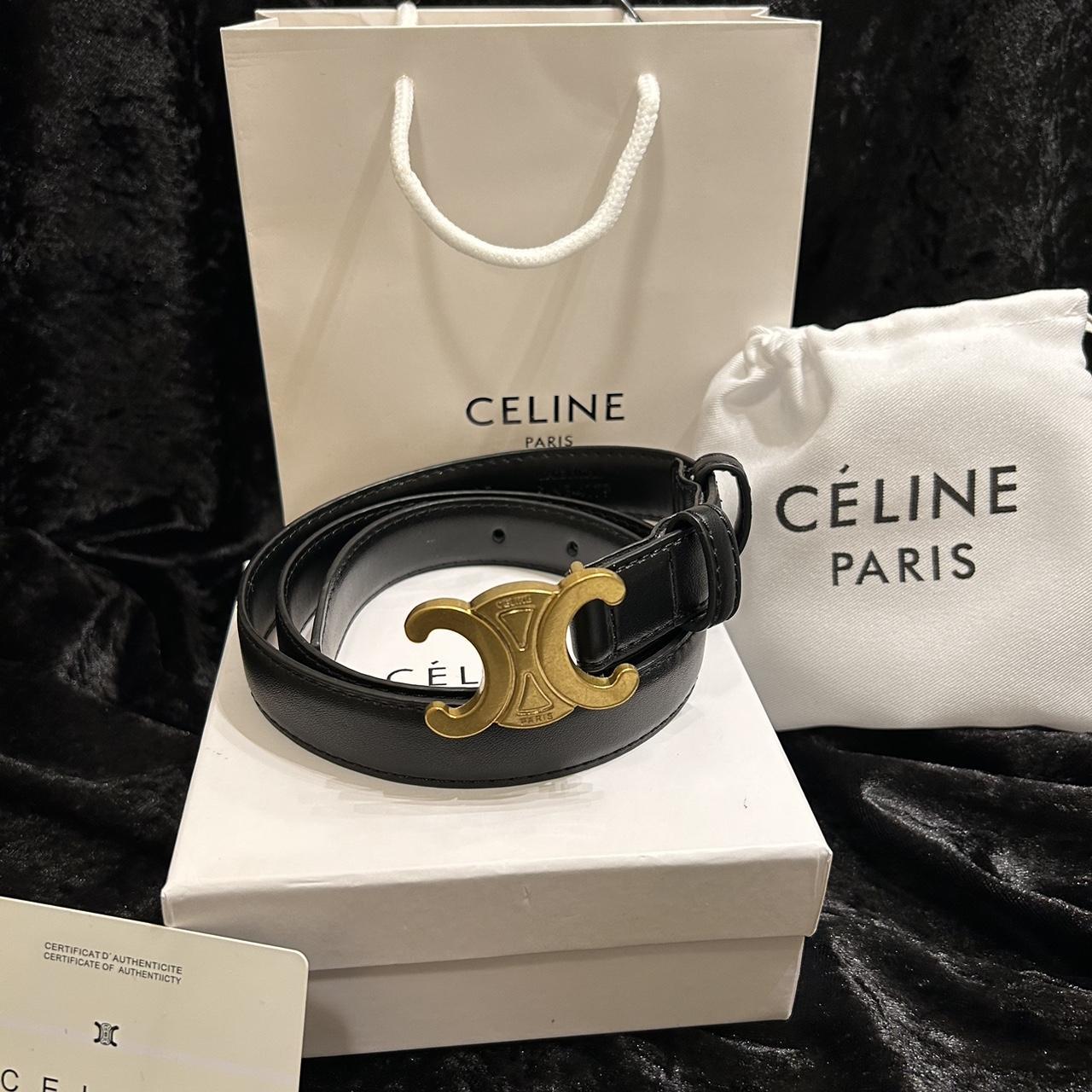 Celine Triomphe Taurillon Leather Belt 90100cm The... Depop