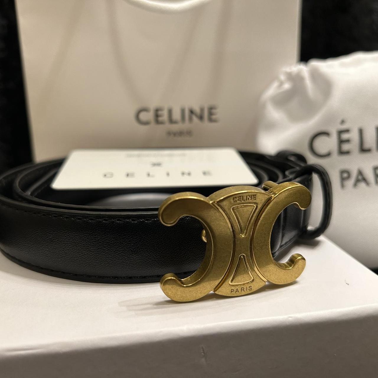 Celine Triomphe Taurillon Leather Belt 90100cm The... Depop