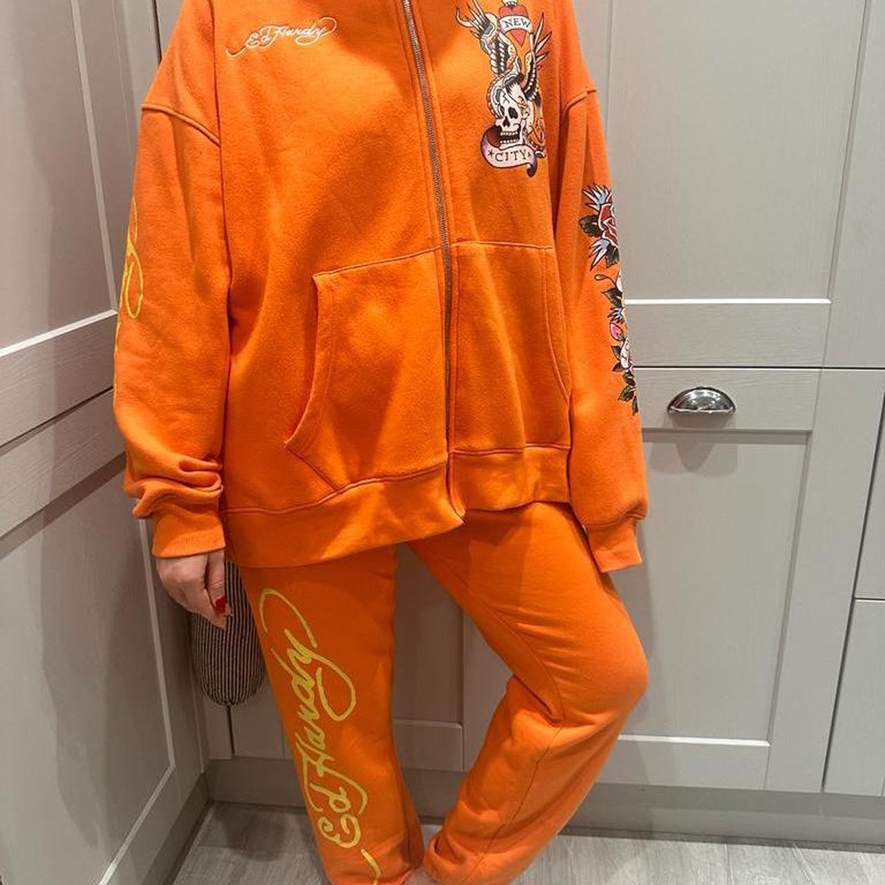 Ed Hardy x Missguided orange tracksuit Depop