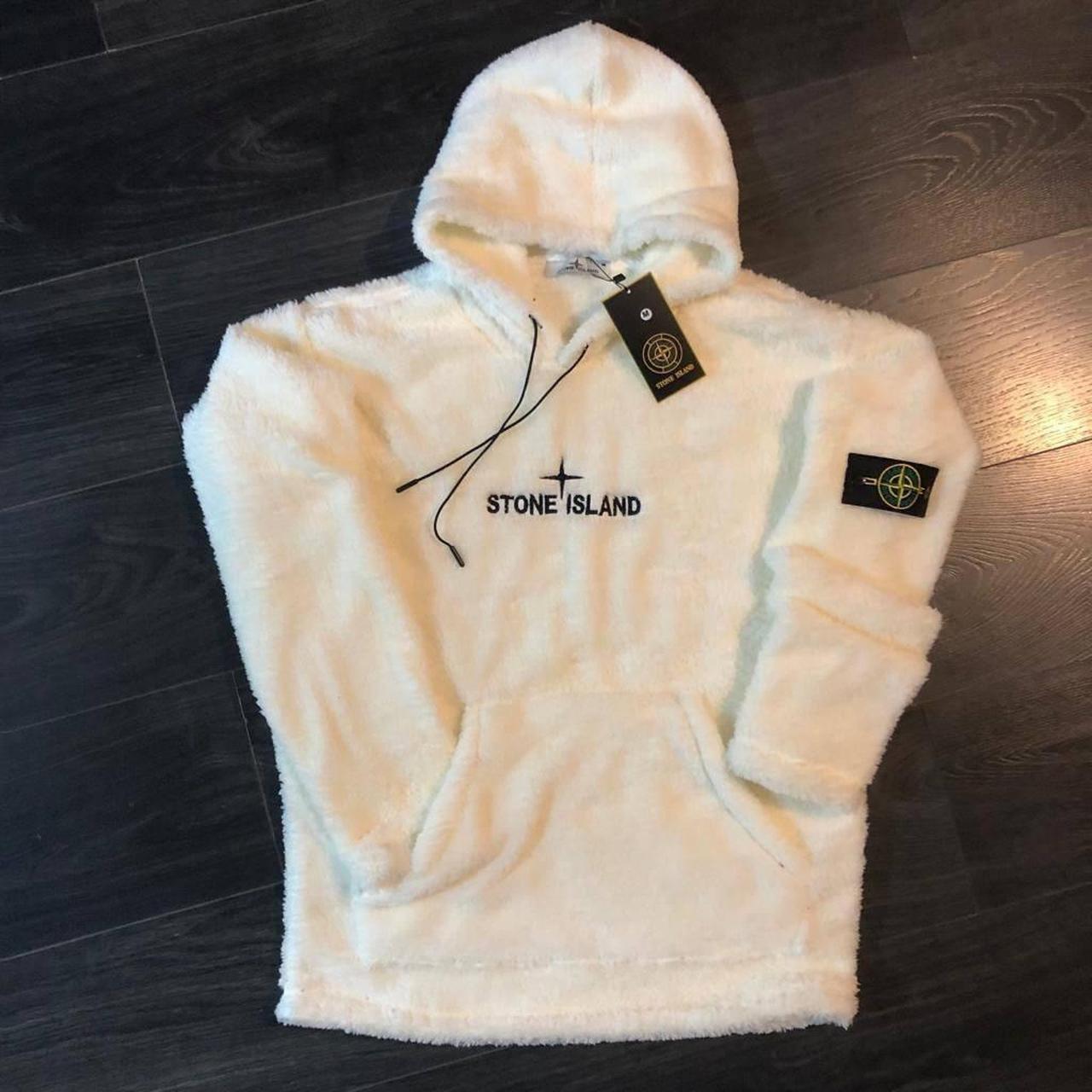 FLUFFY STONE ISLAND HOODIE - Depop