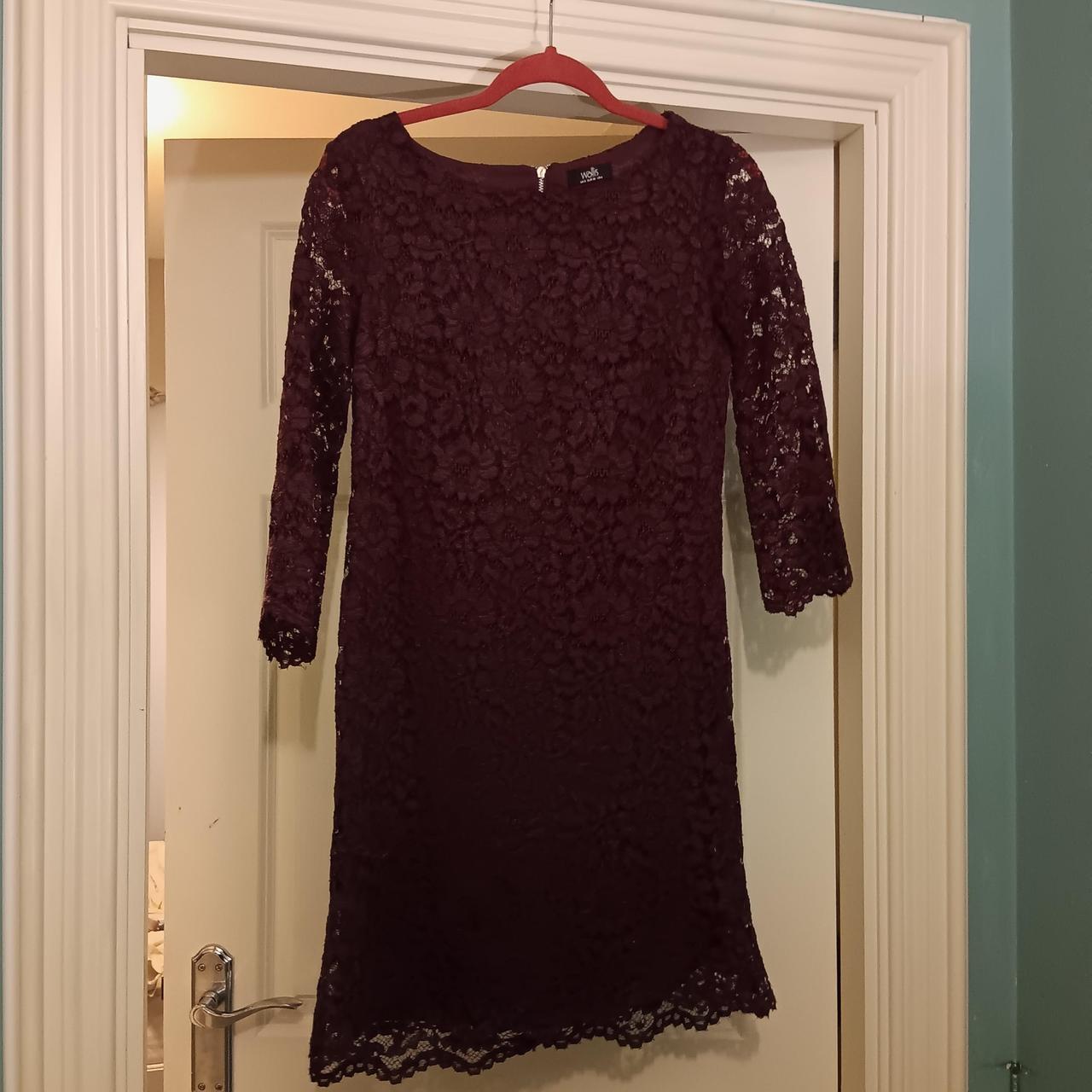 Wallis 2025 burgundy dress