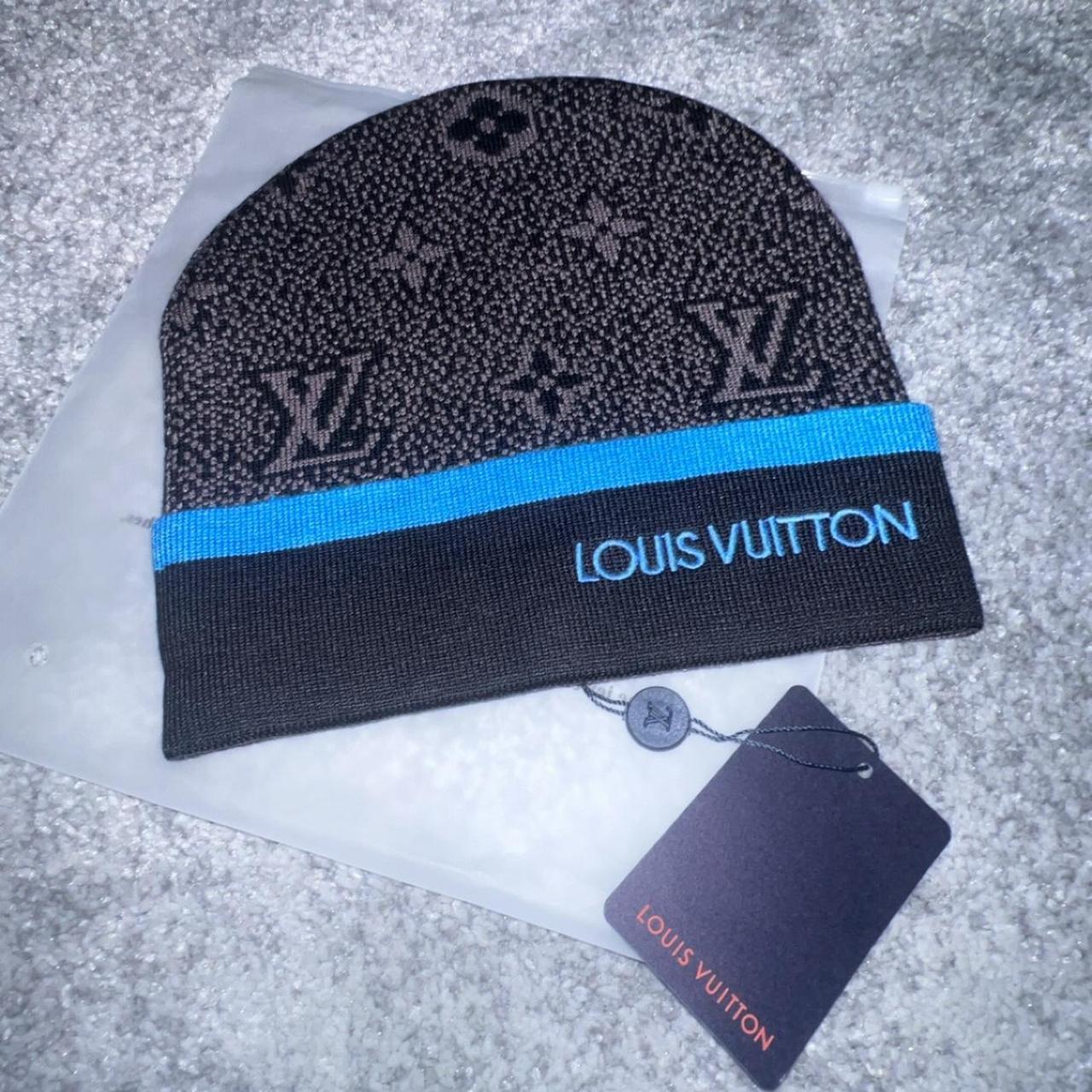 Black and blue Lv beanie - Depop