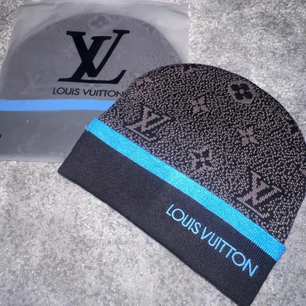 Black and blue Lv beanie - Depop