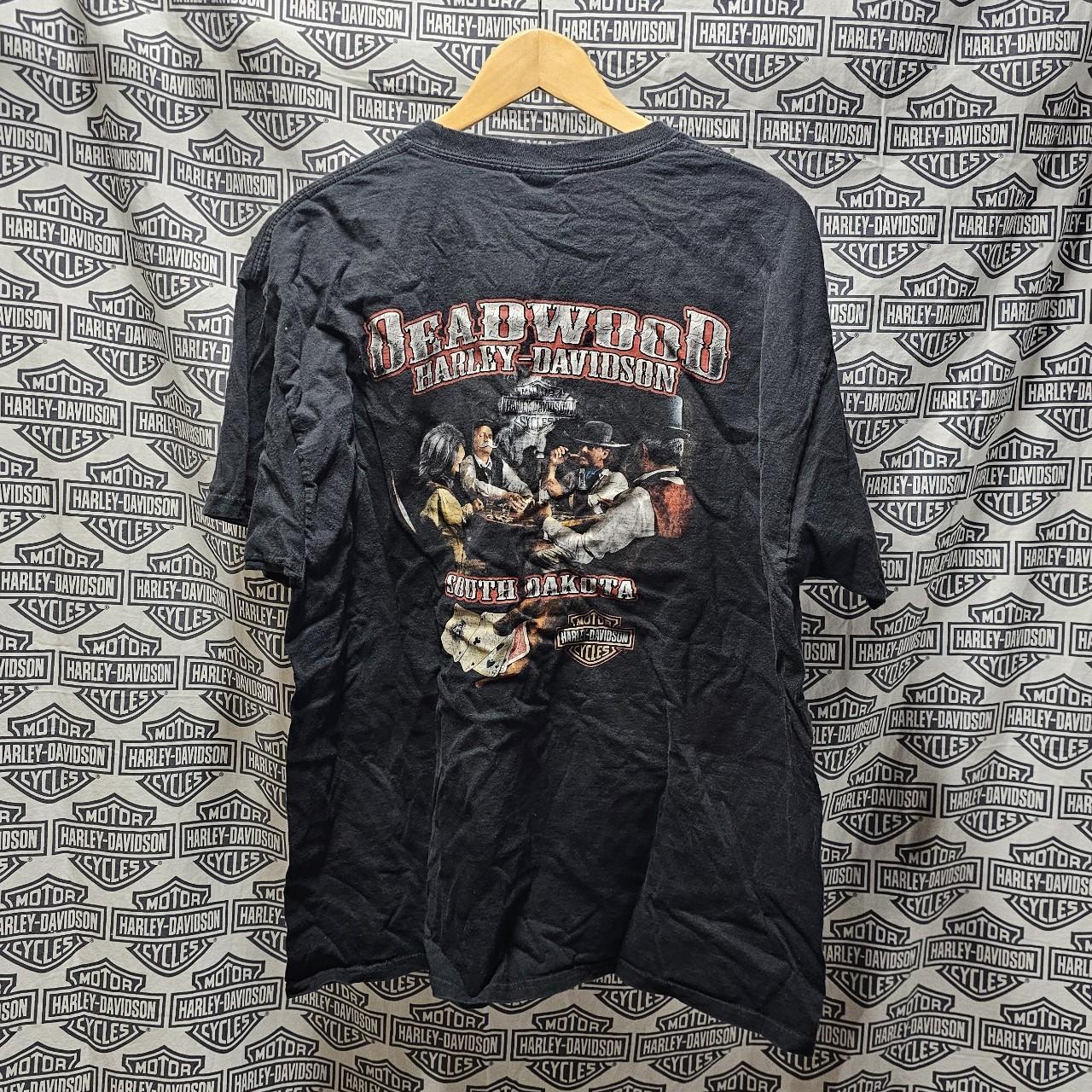 Used Black DeadWood Harley Davidson shirt size men's... - Depop