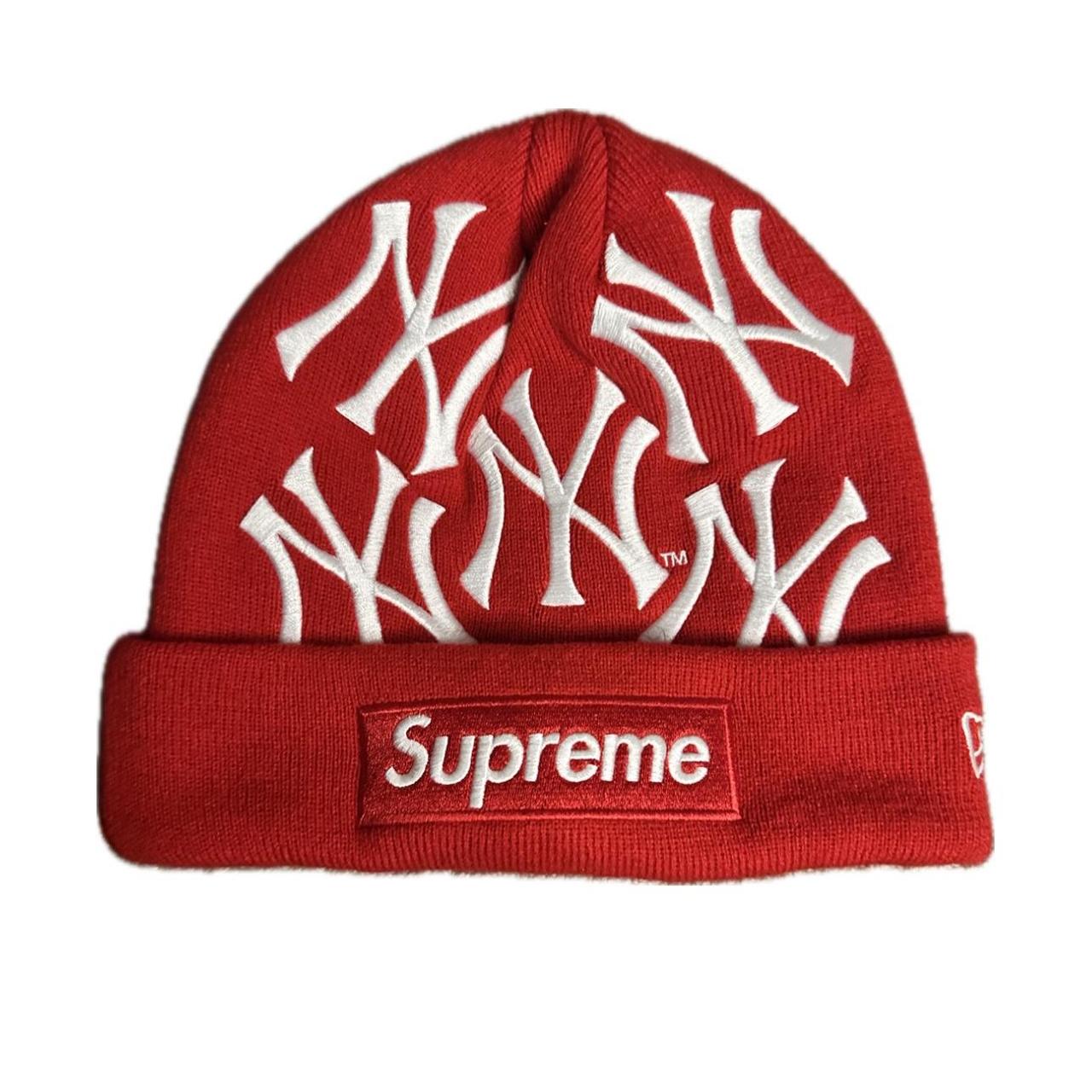 Supreme Yankees New Era Box Logo Beanie ヤンキースニット帽ピンク