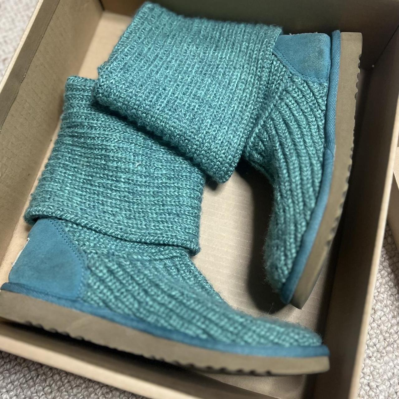 Turquoise blue green short or tall knitted