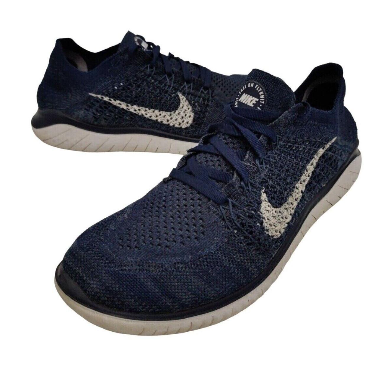 Nike Free RN Flyknit 18 Shoes Mens 8.5 US Navy Blue. Depop