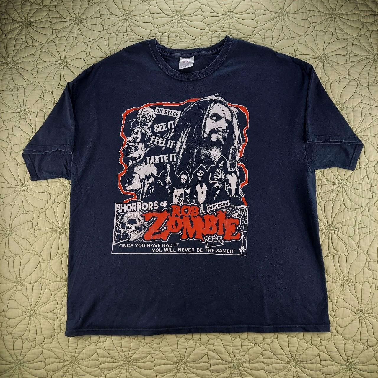 It's a vintage Y2K Rob Zombie oversized black short | Depop