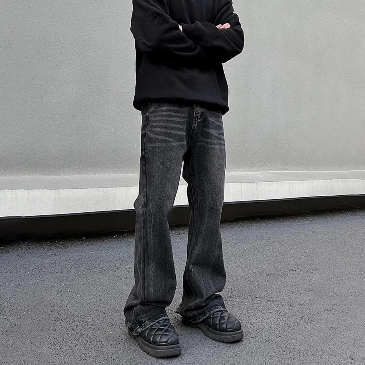 Dark Grey Flare Jeans No offers below 52 Sizes... Depop