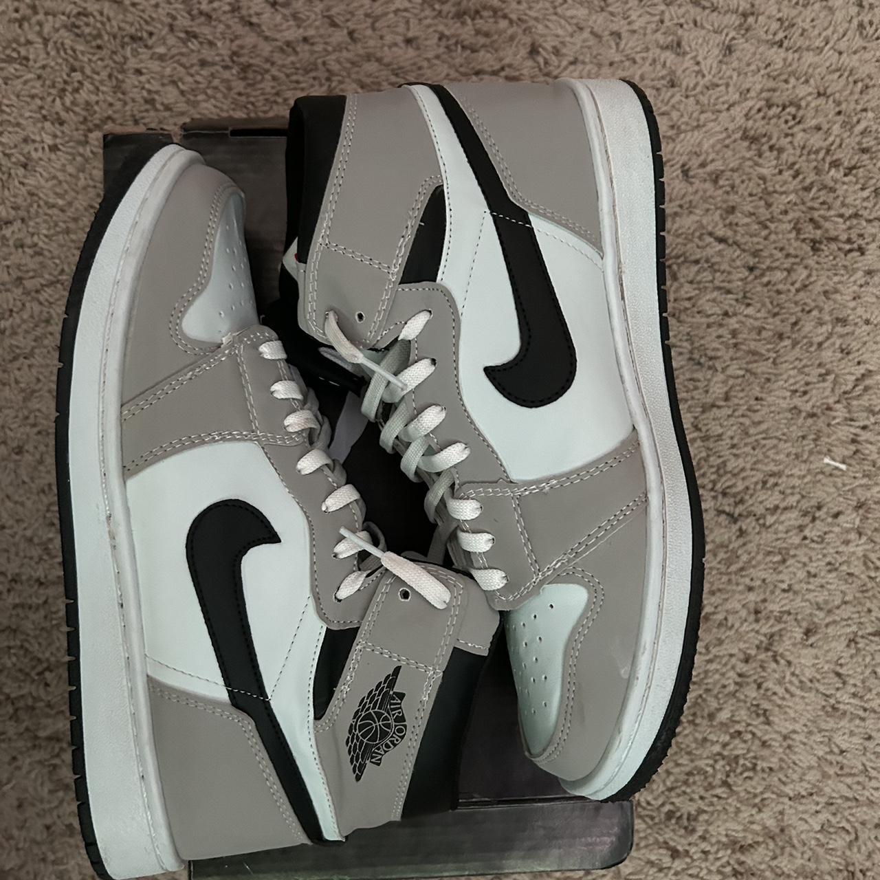 Jordan 1 grey Back is shoes are dented Need them gone - Depop