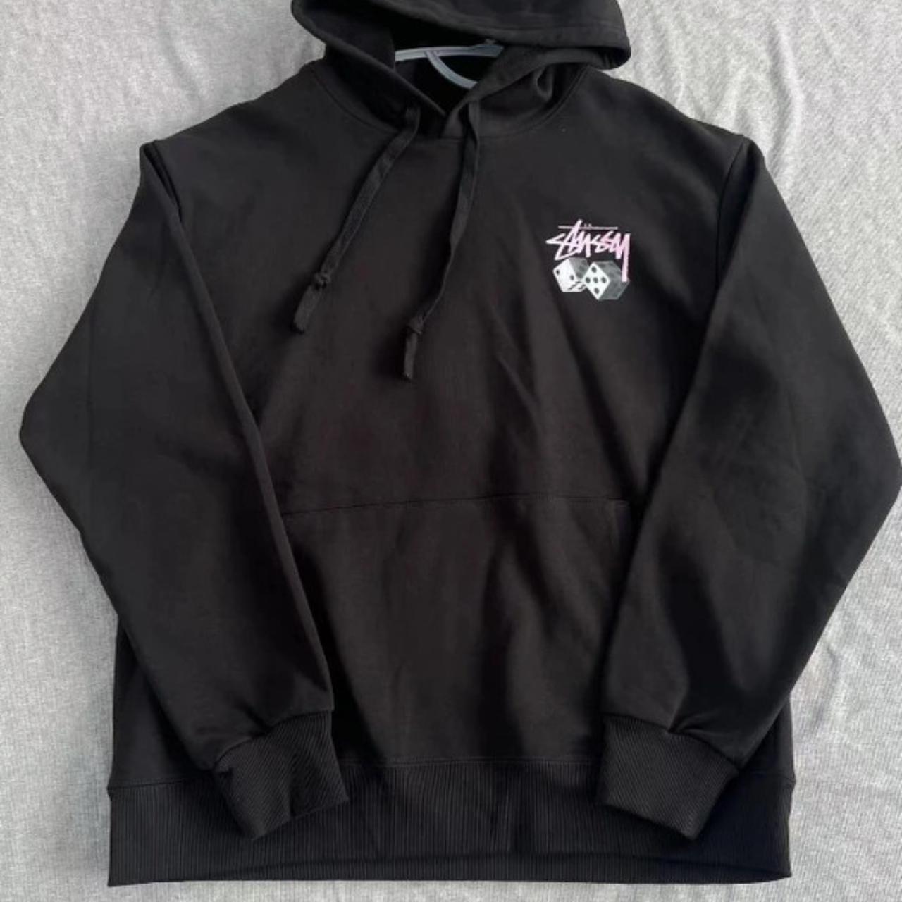 Stussy black discount hoodie depop