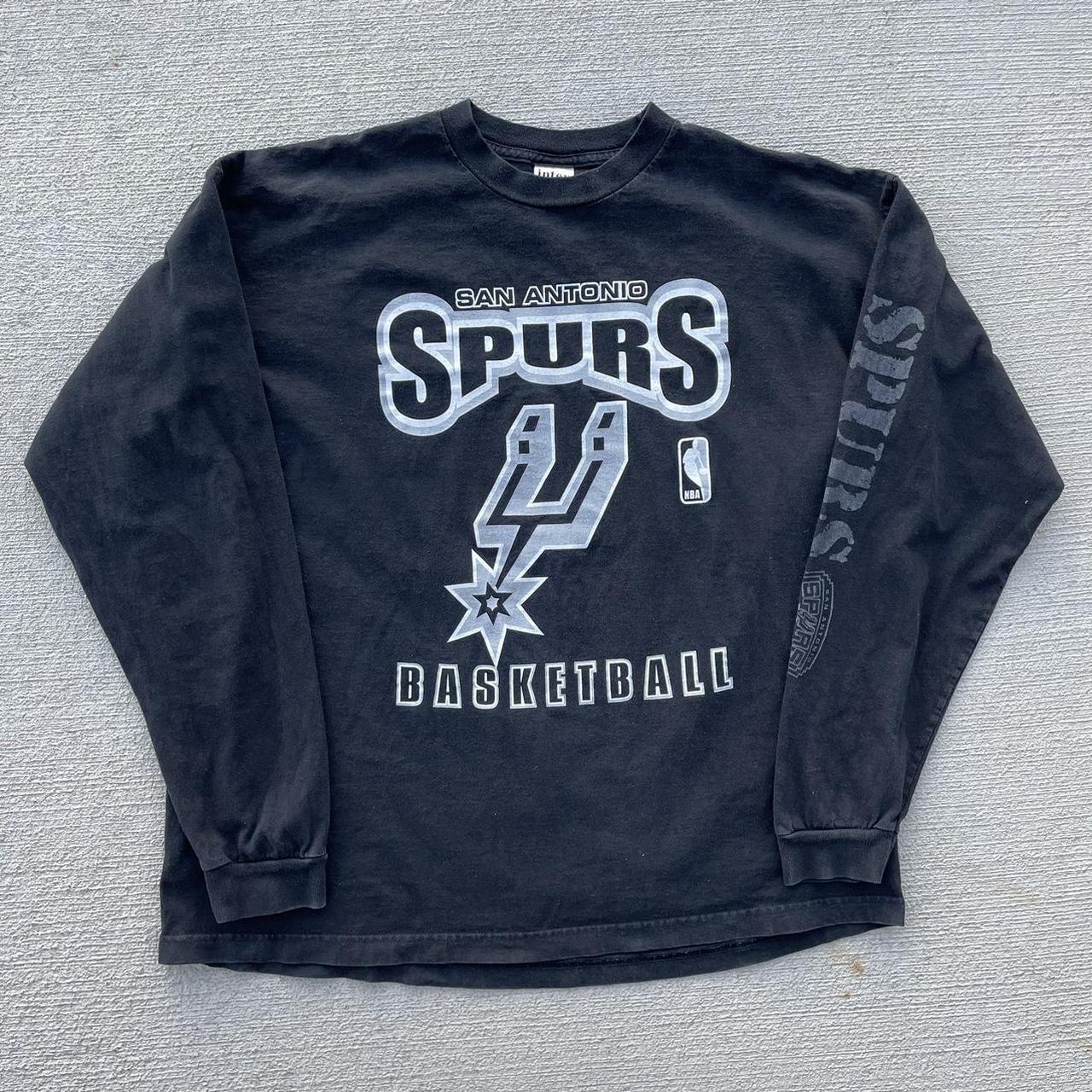 Vintage 2000s / Y2K San Antonio Spurs NBA Black Long... - Depop