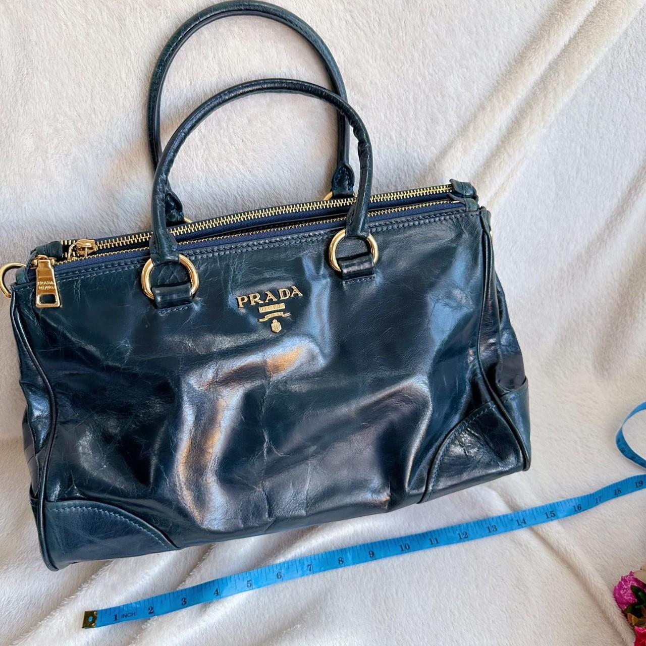 Vintage Prada vitello shine leather handbag | Depop